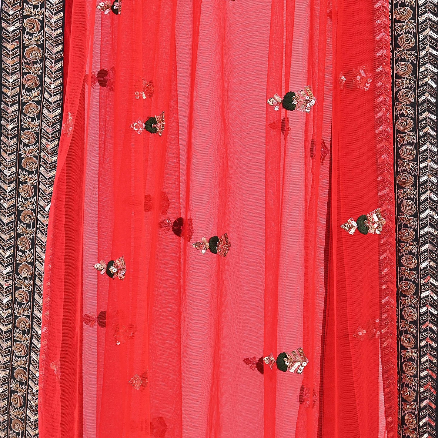 Indian Heavy Wedding Dupatta Red Net Long Stole Hand Embroidered By Designer Sabyasachi Scarves Zardozi Bridal Veil