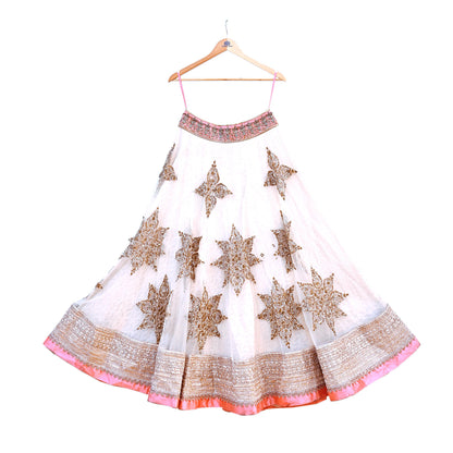 Anushree Reddy Pink White Net Lehenga Set Heavy Hand Embroidered Bridal Lehenga 3pcs Bollywood Wedding Wear Indian Outfit