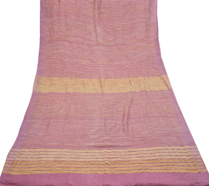 Indian Vintage Heavy Sari Pink Pure Khadi Silk Handloom Saree Craft Fabric 5yd Ethnic Wear Dress making For Crafting Quilting