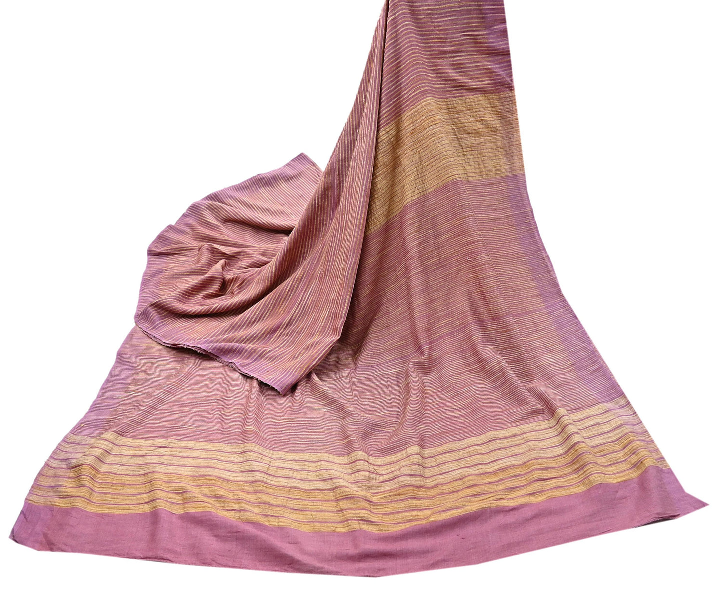 Indian Vintage Heavy Sari Pink Pure Khadi Silk Handloom Saree Craft Fabric 5yd Ethnic Wear Dress making For Crafting Quilting