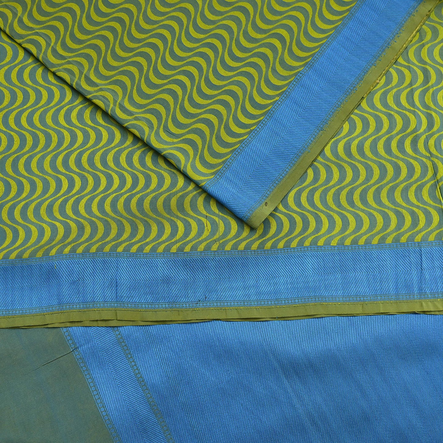 Indian Vintage Heavy Green & Blue Kanjivaram Saree 100% Pure Silk Zari 5Yd Floral Crafting Dress making Crafting Quilting Bollywood Saree