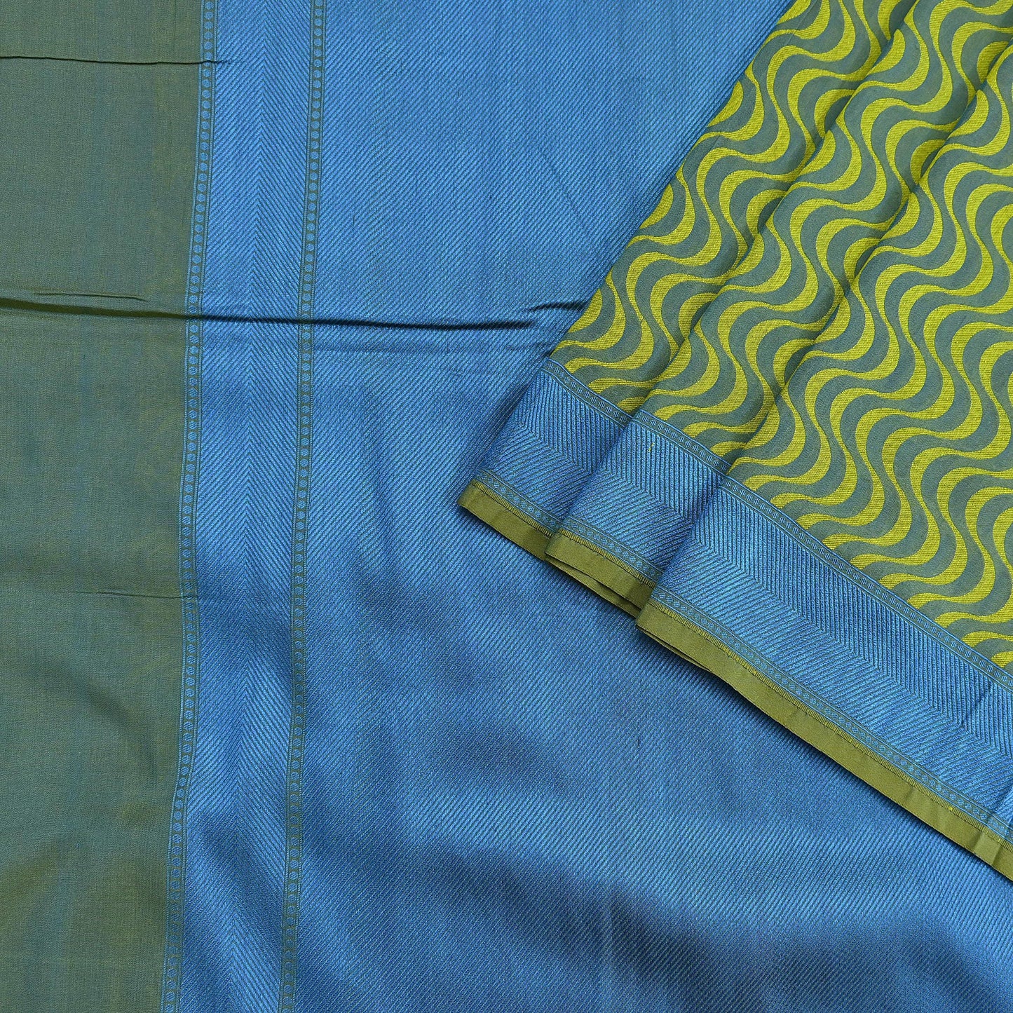 Indian Vintage Heavy Green & Blue Kanjivaram Saree 100% Pure Silk Zari 5Yd Floral Crafting Dress making Crafting Quilting Bollywood Saree