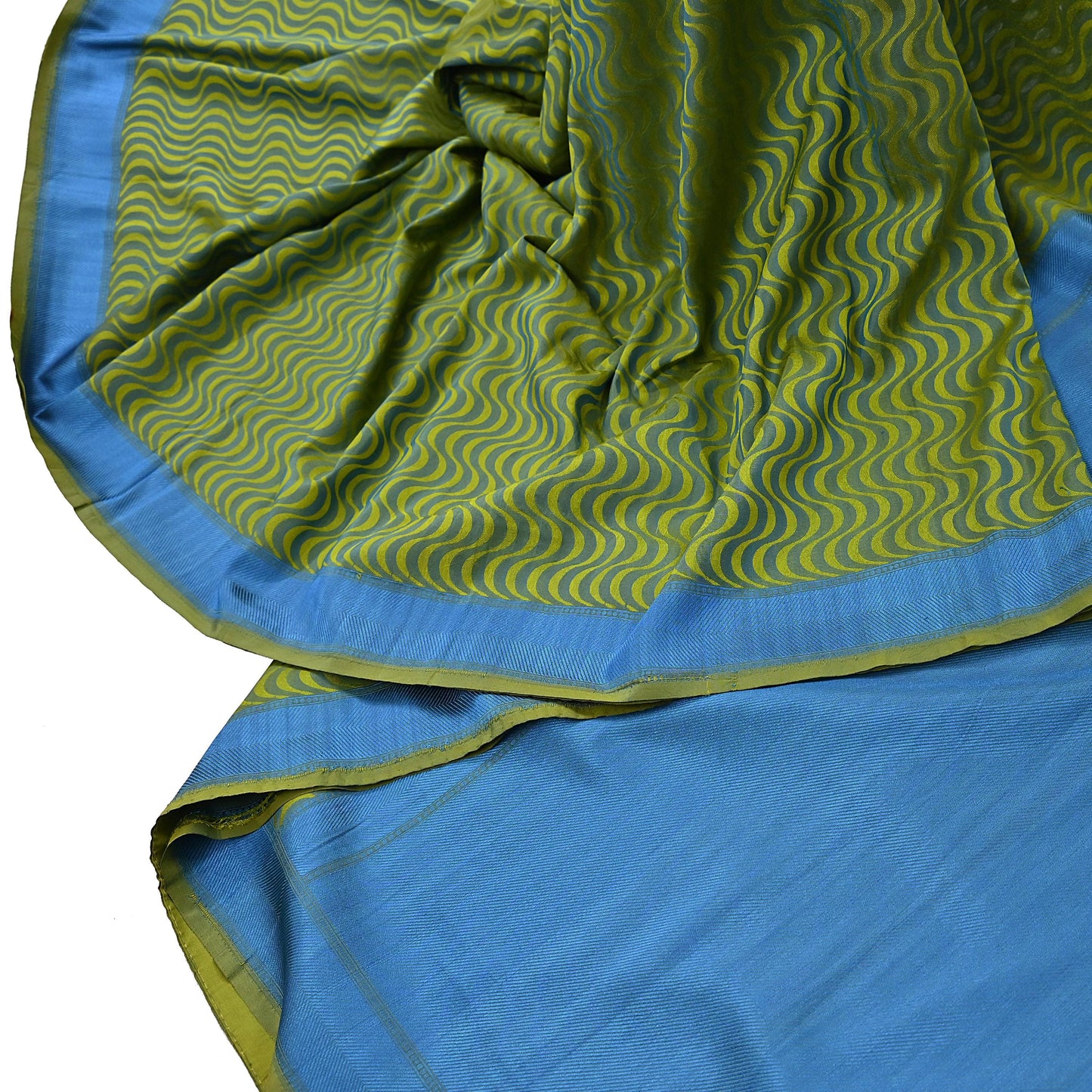 Indian Vintage Heavy Green & Blue Kanjivaram Saree 100% Pure Silk Zari 5Yd Floral Crafting Dress making Crafting Quilting Bollywood Saree