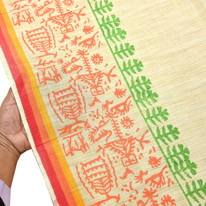 Indian Vintage Beige Dupatta 100% Pure Cotton Printed Long Stole Scarves Soft Veil Hijab Floral Design Boho Fabric For Dress