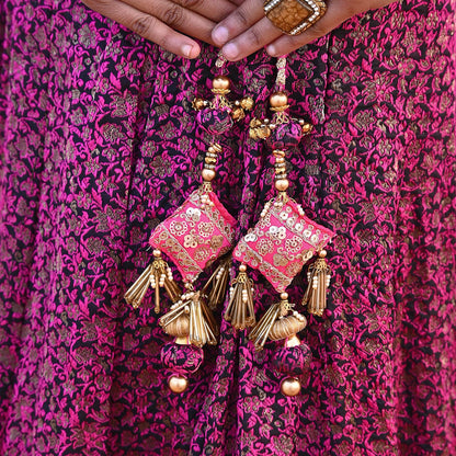 Black Pink Pure silk Heavy Handwoven Brocade Indian Bridal Outfit, 3pc Set Wedding Lehenga Choli Dupatta, Party Wear Reception Wear