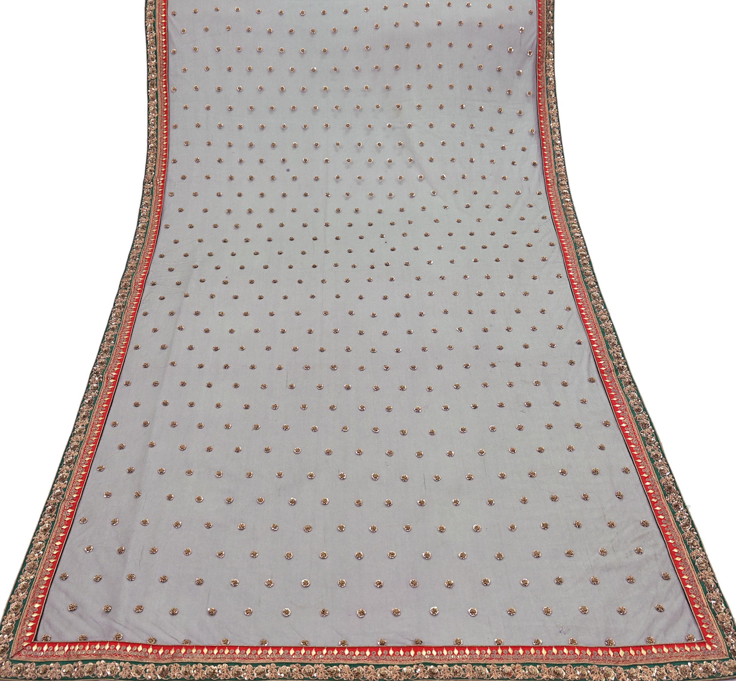 Indian Heavy Wedding Dupatta green Net Long Stole Hand Embroidered By Designer Sabyasachi Scarves Zardozi Bridal Veil
