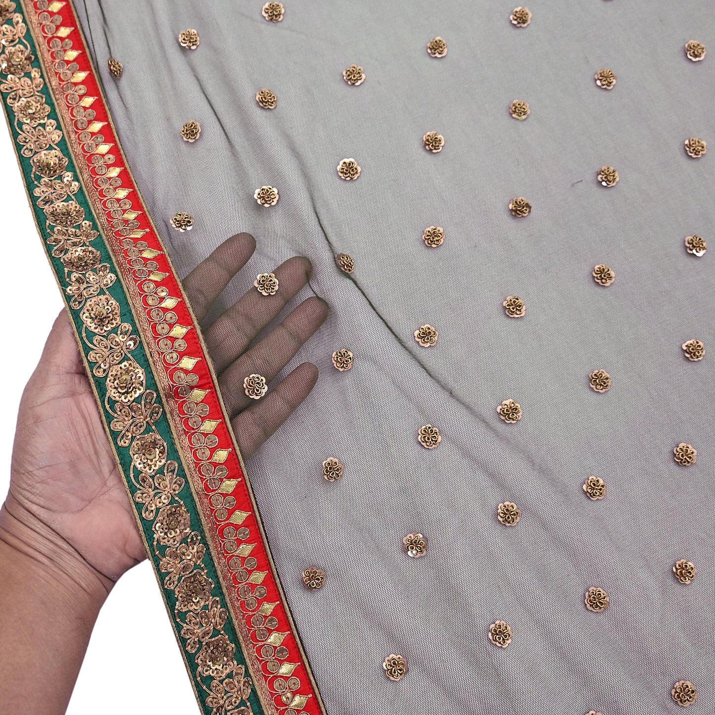 Indian Heavy Wedding Dupatta green Net Long Stole Hand Embroidered By Designer Sabyasachi Scarves Zardozi Bridal Veil