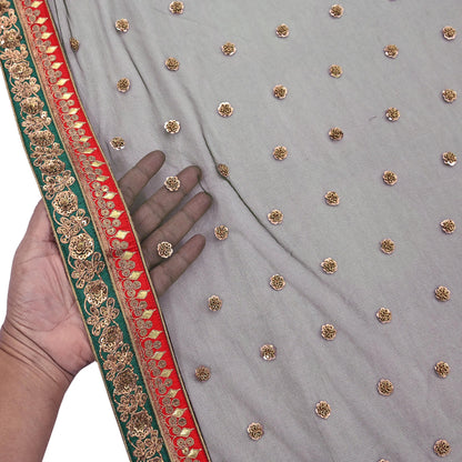 Indian Heavy Wedding Dupatta green Net Long Stole Hand Embroidered By Designer Sabyasachi Scarves Zardozi Bridal Veil