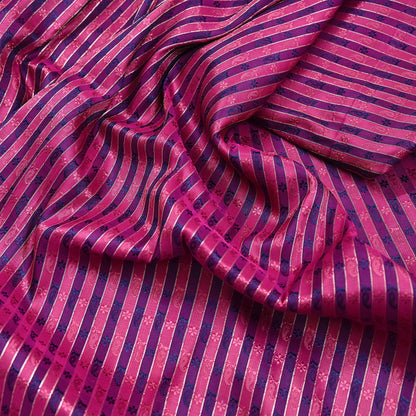 Indian Vintage Sari Purple Heavy Wedding Pure Satin Silk Woven Banarasi Brocade Saree Zari 5Yd Craft Fabric Ethnic Dress making Crafting