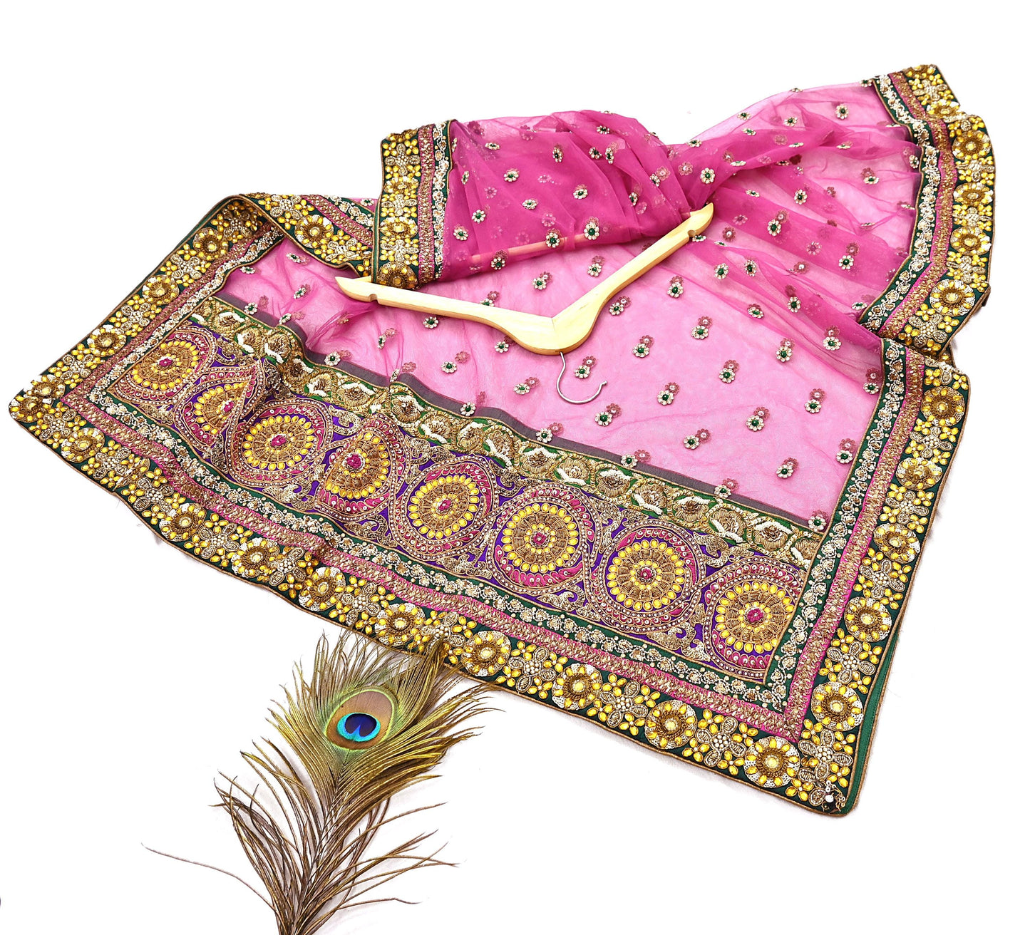 Indian Vintage Heavy Wedding pink Net/Mesh/ Velvet Hand Embroidered Dupatta Designer By Manish Malhotra Bridal Wear Zardozi Veil Hijab
