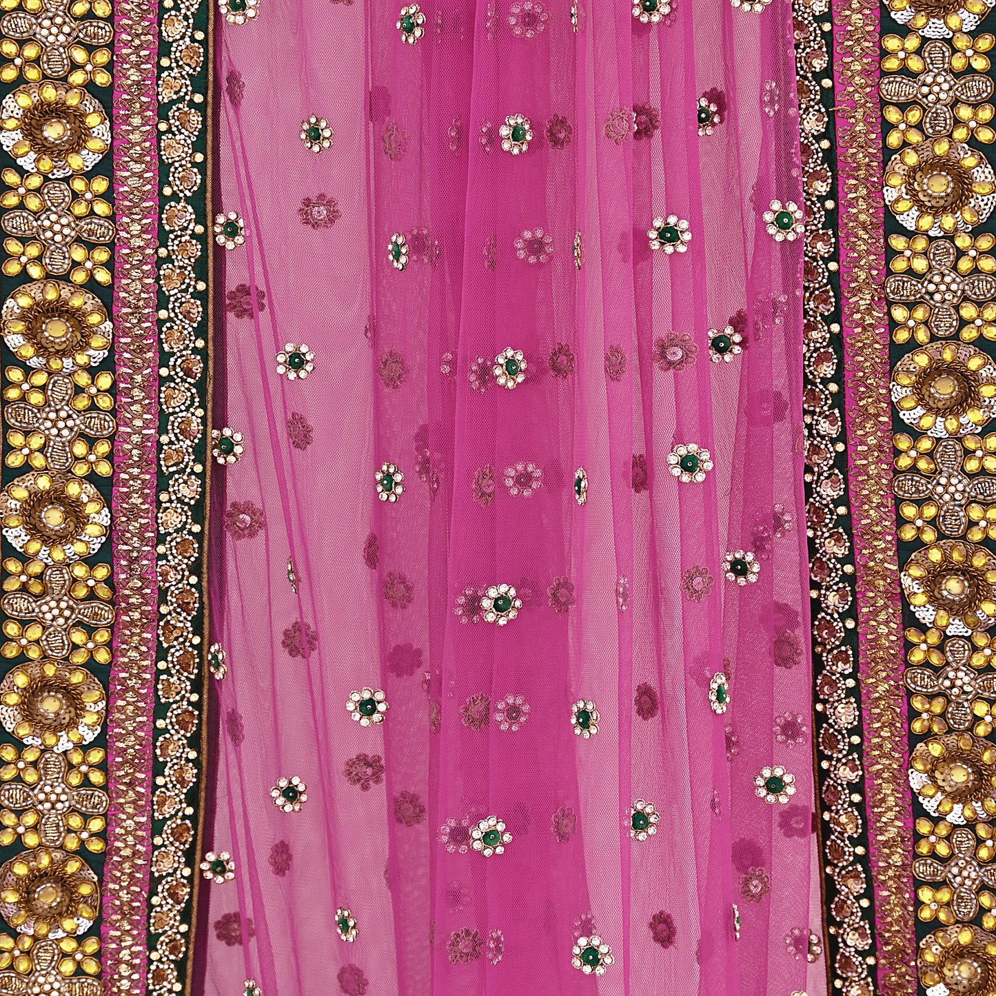 Indian Vintage Heavy Wedding pink Net/Mesh/ Velvet Hand Embroidered Dupatta Designer By Manish Malhotra Bridal Wear Zardozi Veil Hijab