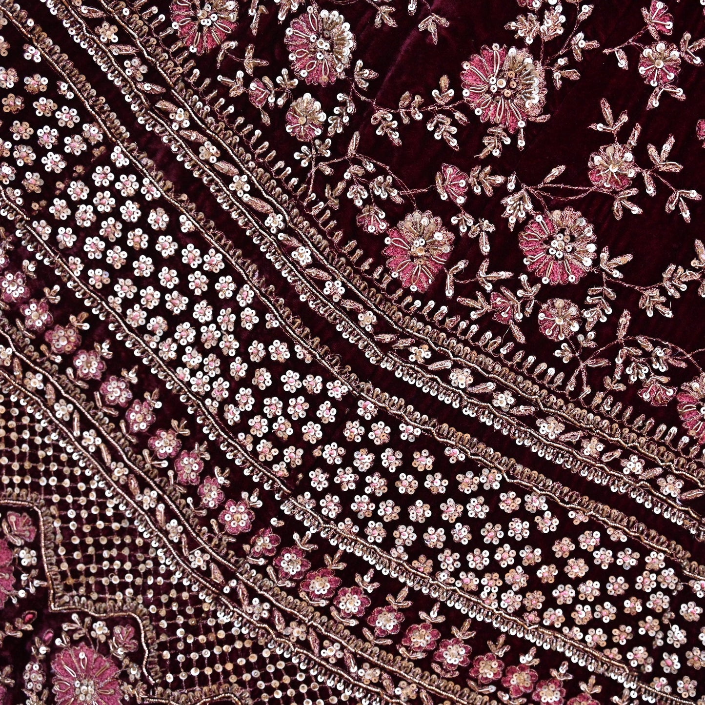 Manish Malhotra maroon Velvet Lehenga Skirt Heavy Zardozi Dabka Embroidery Indian Bridal Wear, Designer Couture Wedding Outfit