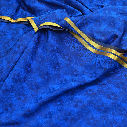 Vintage Kanjivaram Silk Saree Multi Pure Silk Zari Fabric Indian Handwoven 6Yd Craft Material Dressmaking Textile