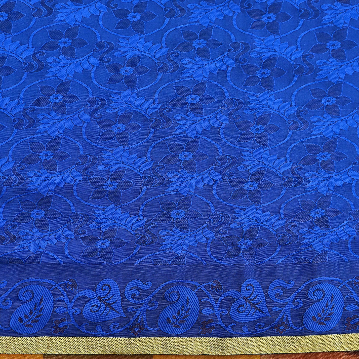 Vintage Kanjivaram Silk Saree Multi Pure Silk Zari Fabric Indian Handwoven 6Yd Craft Material Dressmaking Textile