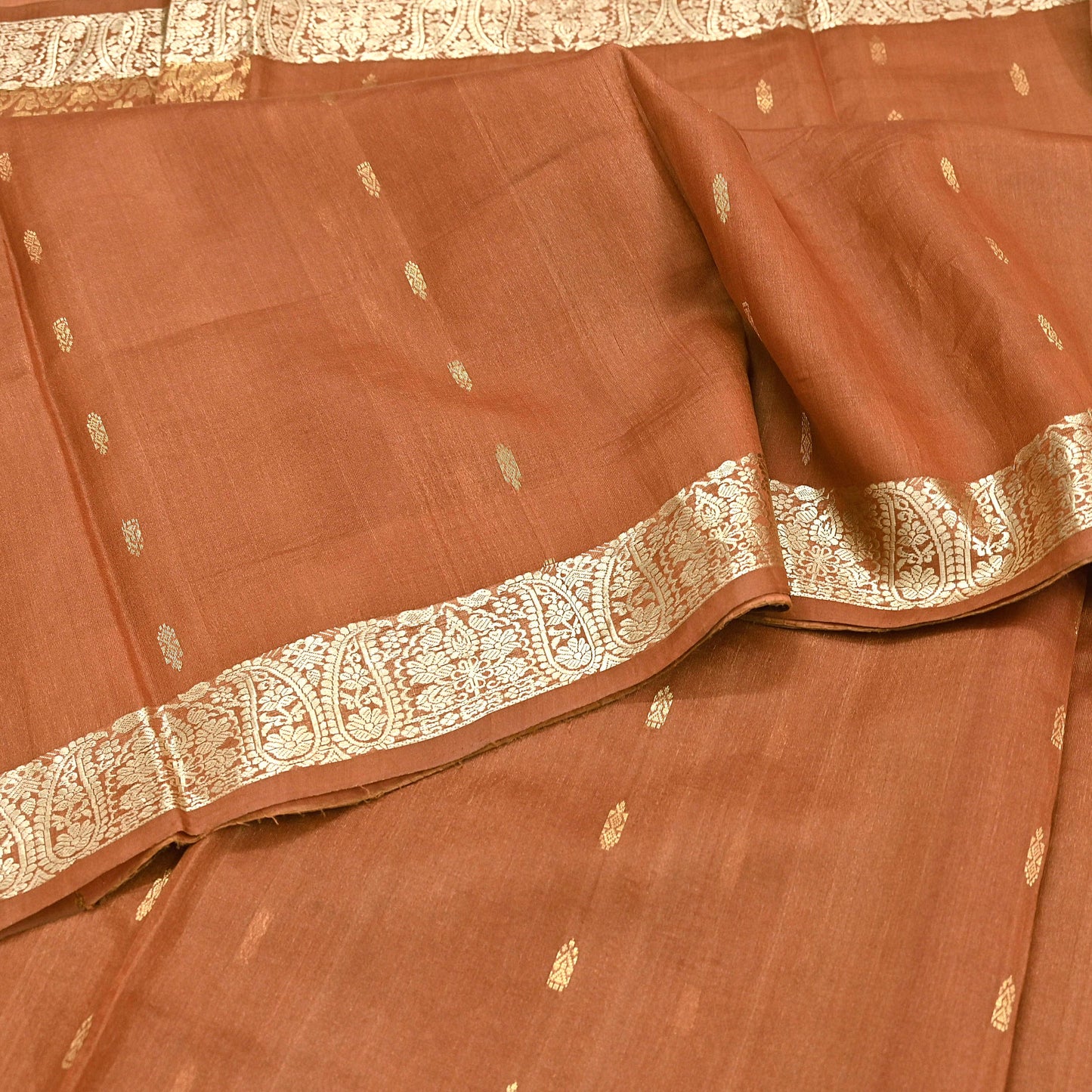 Indian Vintage Sari Rusty 100% Pure Silk Hand Woven Sarees Craft Fabric 5Yd Ethnic Sewing Dress making Crafting Quilting Upcycle