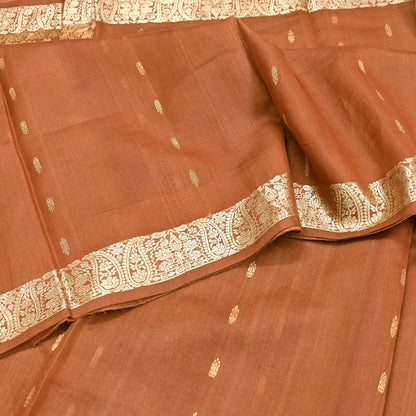 Indian Vintage Sari Rusty 100% Pure Silk Hand Woven Sarees Craft Fabric 5Yd Ethnic Sewing Dress making Crafting Quilting Upcycle