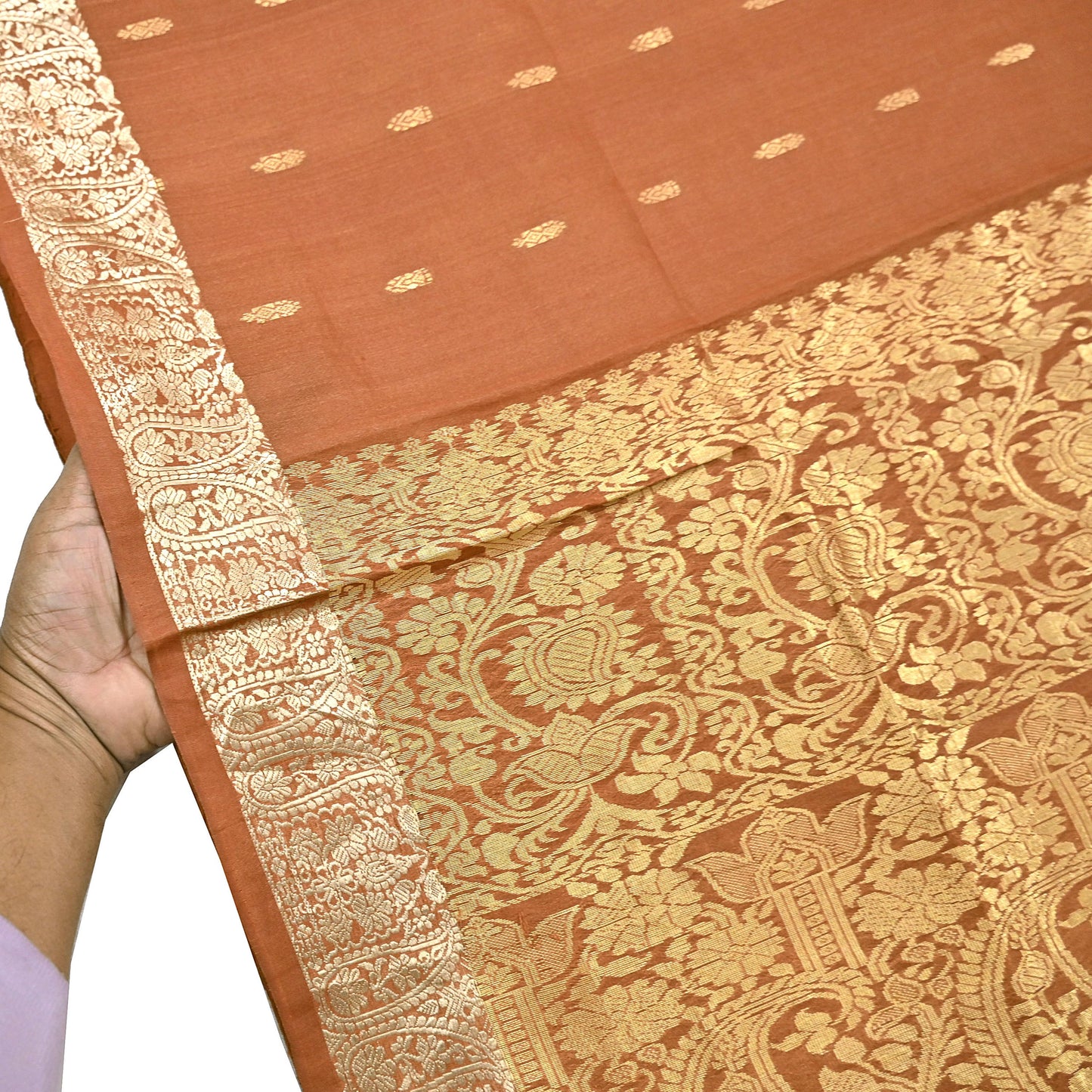 Indian Vintage Sari Rusty 100% Pure Silk Hand Woven Sarees Craft Fabric 5Yd Ethnic Sewing Dress making Crafting Quilting Upcycle