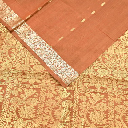 Indian Vintage Sari Rusty 100% Pure Silk Hand Woven Sarees Craft Fabric 5Yd Ethnic Sewing Dress making Crafting Quilting Upcycle