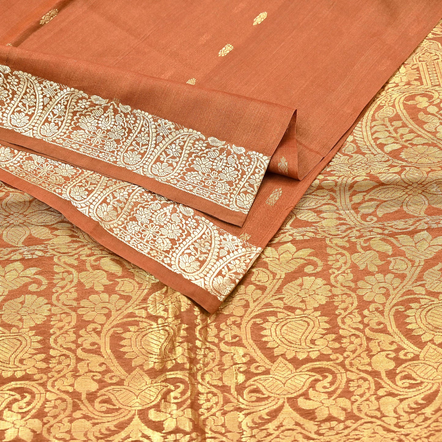 Indian Vintage Sari Rusty 100% Pure Silk Hand Woven Sarees Craft Fabric 5Yd Ethnic Sewing Dress making Crafting Quilting Upcycle
