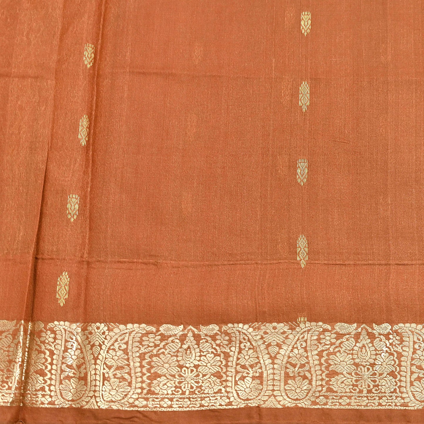 Indian Vintage Sari Rusty 100% Pure Silk Hand Woven Sarees Craft Fabric 5Yd Ethnic Sewing Dress making Crafting Quilting Upcycle