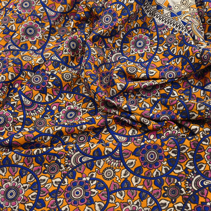 Indian Vintage Sari Kalamkari Print Sari Pure Cotton Saree Craft Fabric 5Yd Soft Dancing Lady Ethnic Dress Making