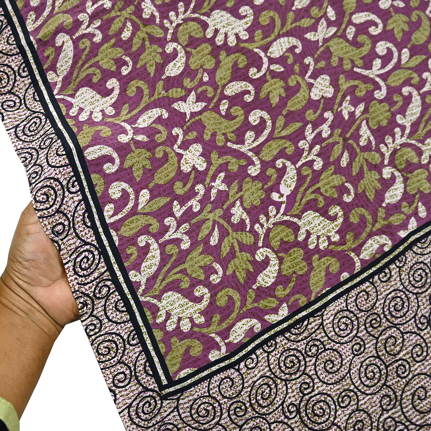 Indian Vintage Sari Purple Pure Crepe Silk Printed Sarees 5yd Sewing Soft Craft Fabric Wrap Dress Making Crafting Quilting Upcycle