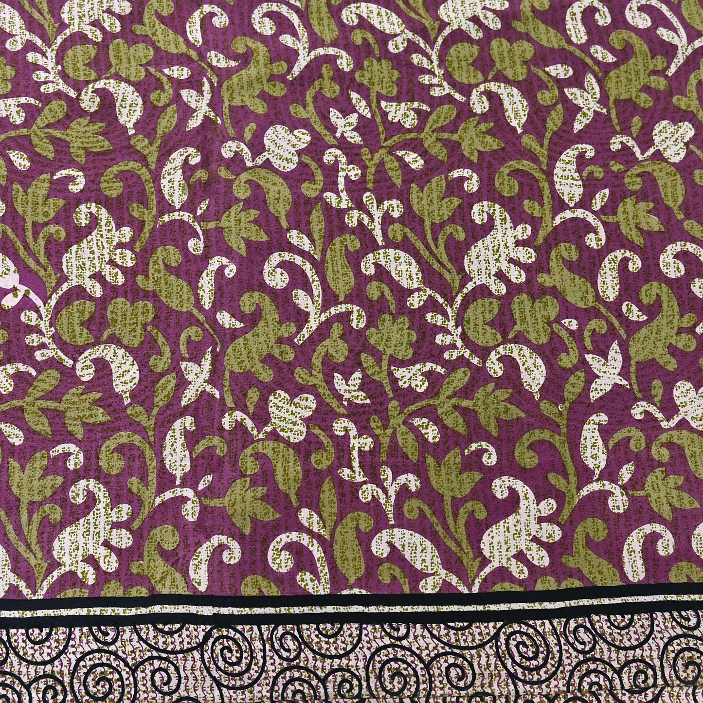 Indian Vintage Sari Purple Pure Crepe Silk Printed Sarees 5yd Sewing Soft Craft Fabric Wrap Dress Making Crafting Quilting Upcycle