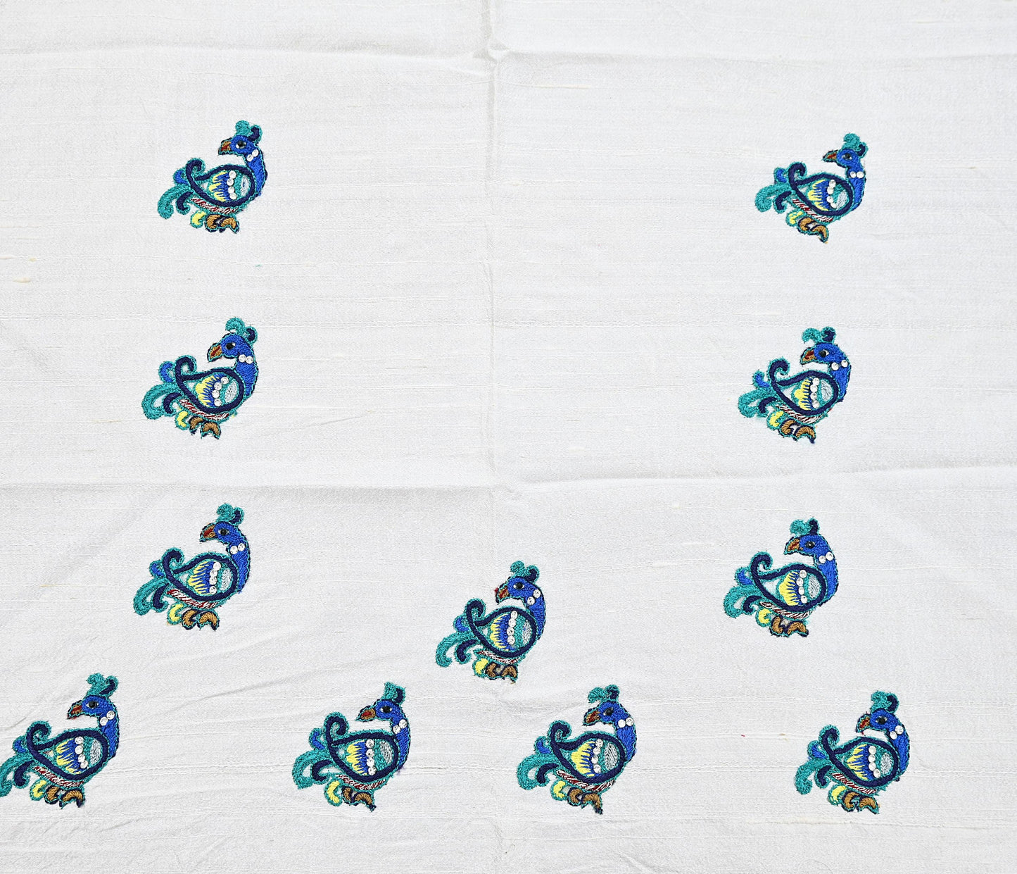 Indian Vintage Heavy Sari White Net/Mesh Embroidered Sarees Fabric 6Yd Sewing Craft Fabric Dress making Crafting Bollywood sari Blouse Pcs