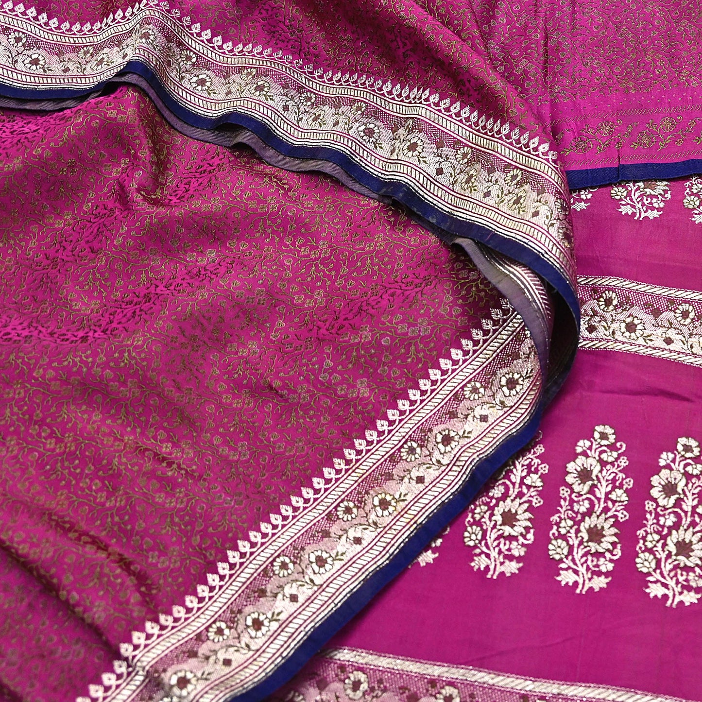 Indian Vintage Sari Pink Heavy Wedding Pure Satin Silk Woven Banarasi Tanchoi Saree 5Yd Ethnic Craft Fabric Upcycle Bridal Heavy Sarees