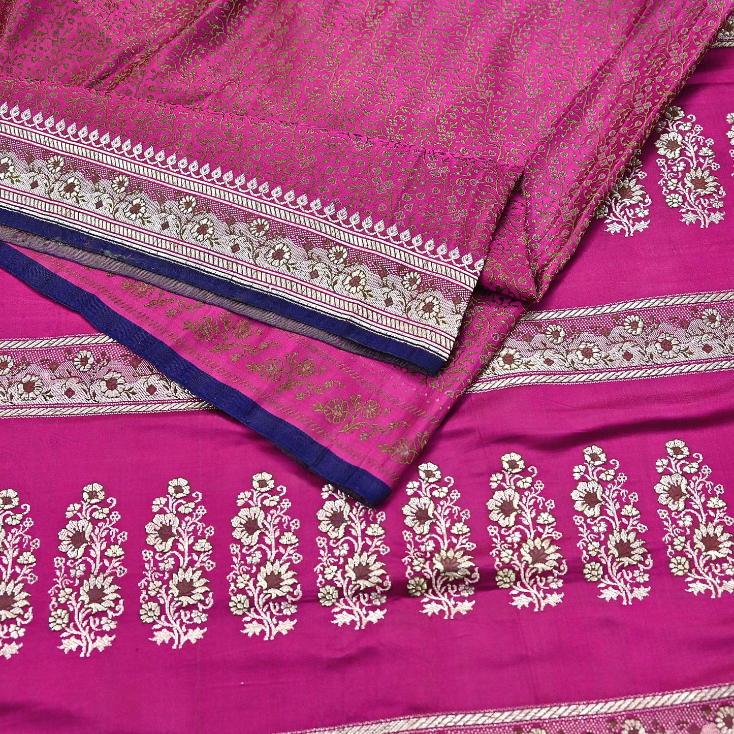 Indian Vintage Sari Pink Heavy Wedding Pure Satin Silk Woven Banarasi Tanchoi Saree 5Yd Ethnic Craft Fabric Upcycle Bridal Heavy Sarees