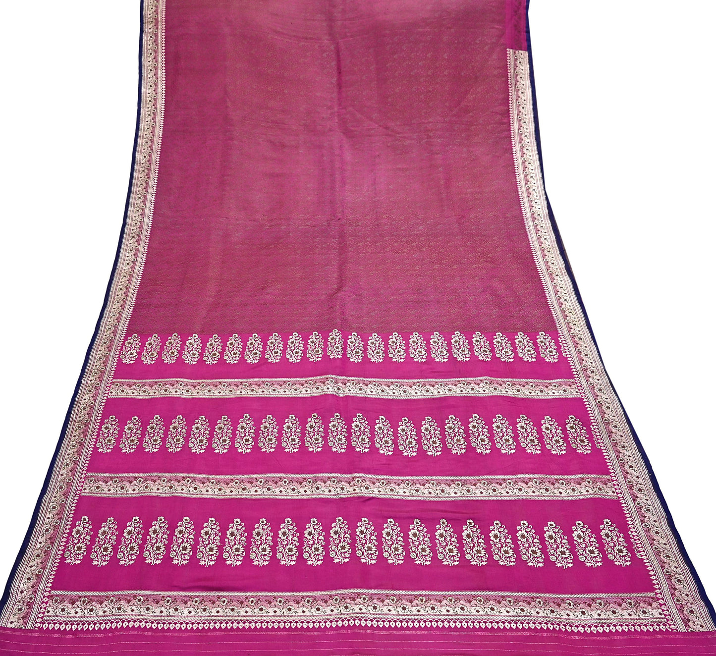 Indian Vintage Sari Pink Heavy Wedding Pure Satin Silk Woven Banarasi Tanchoi Saree 5Yd Ethnic Craft Fabric Upcycle Bridal Heavy Sarees