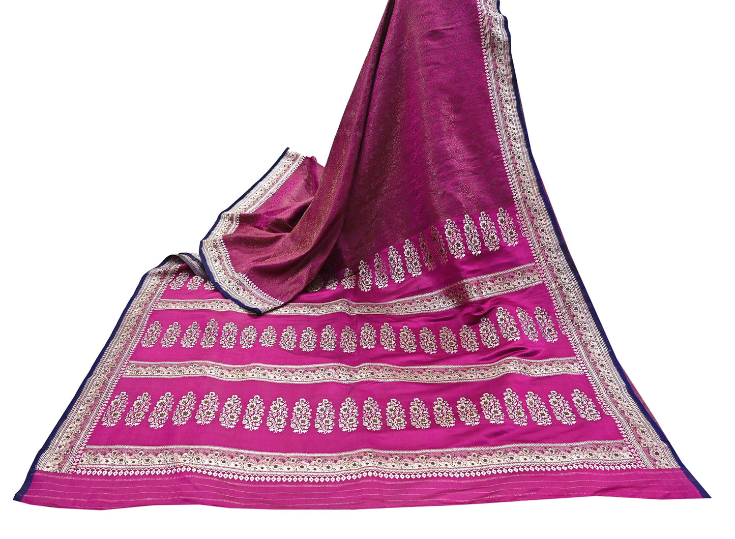 Indian Vintage Sari Pink Heavy Wedding Pure Satin Silk Woven Banarasi Tanchoi Saree 5Yd Ethnic Craft Fabric Upcycle Bridal Heavy Sarees