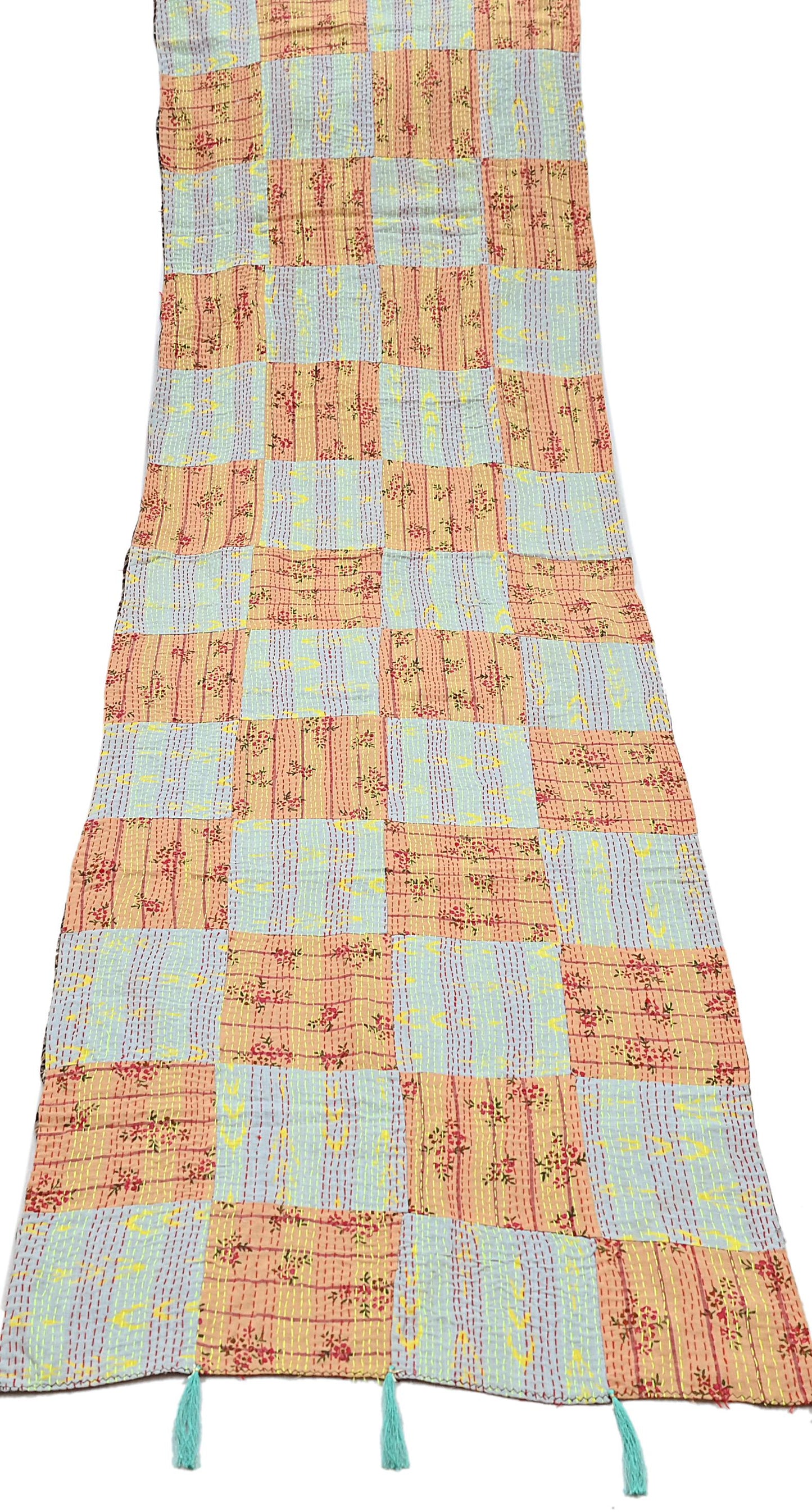 Indian Vintage Dupatta Multi Long Stole Pure Cotton Printed Hand Embroidered Kantha Scarves Veil Scarf Wrap For Women's