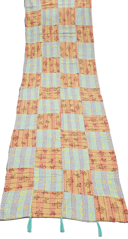Indian Vintage Dupatta Multi Long Stole Pure Cotton Printed Hand Embroidered Kantha Scarves Veil Scarf Wrap For Women's