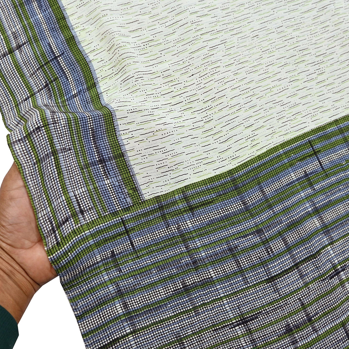 Indian Vintage Ivory Dupatta Long Stole Pure Crepe silk Printed Dupatta Veil Scarves soft Boho Wrap Dressmaking Stripes