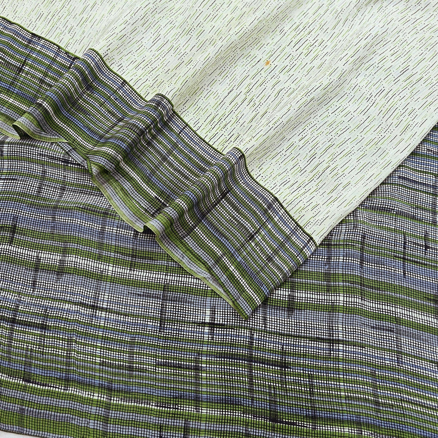Indian Vintage Ivory Dupatta Long Stole Pure Crepe silk Printed Dupatta Veil Scarves soft Boho Wrap Dressmaking Stripes