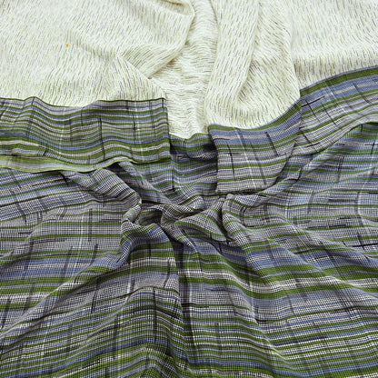 Indian Vintage Ivory Dupatta Long Stole Pure Crepe silk Printed Dupatta Veil Scarves soft Boho Wrap Dressmaking Stripes
