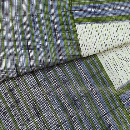 Indian Vintage Ivory Dupatta Long Stole Pure Crepe silk Printed Dupatta Veil Scarves soft Boho Wrap Dressmaking Stripes
