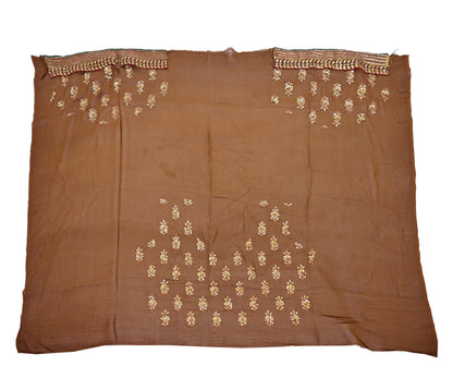 Indian Heavy Sari Brown Pure Georgette Silk Hand Embroidered Sarees Designer Sabyasachi 6Yd Sewing Ethnic Bollywood party wear saree