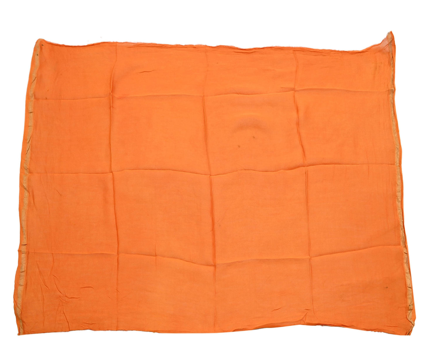 Indian Vintage Sari Orange & Black chanderi Silk tie-dye Printed Saree 5Yd Fabric Soft Zari Border Ethnic Upcycle Crafting Dress making