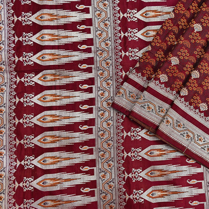 Indian Vintage Sari Maroon Heavy Wedding Pure Satin Silk Woven Banarasi Tanchoi Saree 5Yd Ethnic Craft Fabric Upcycle Bridal Heavy Sarees