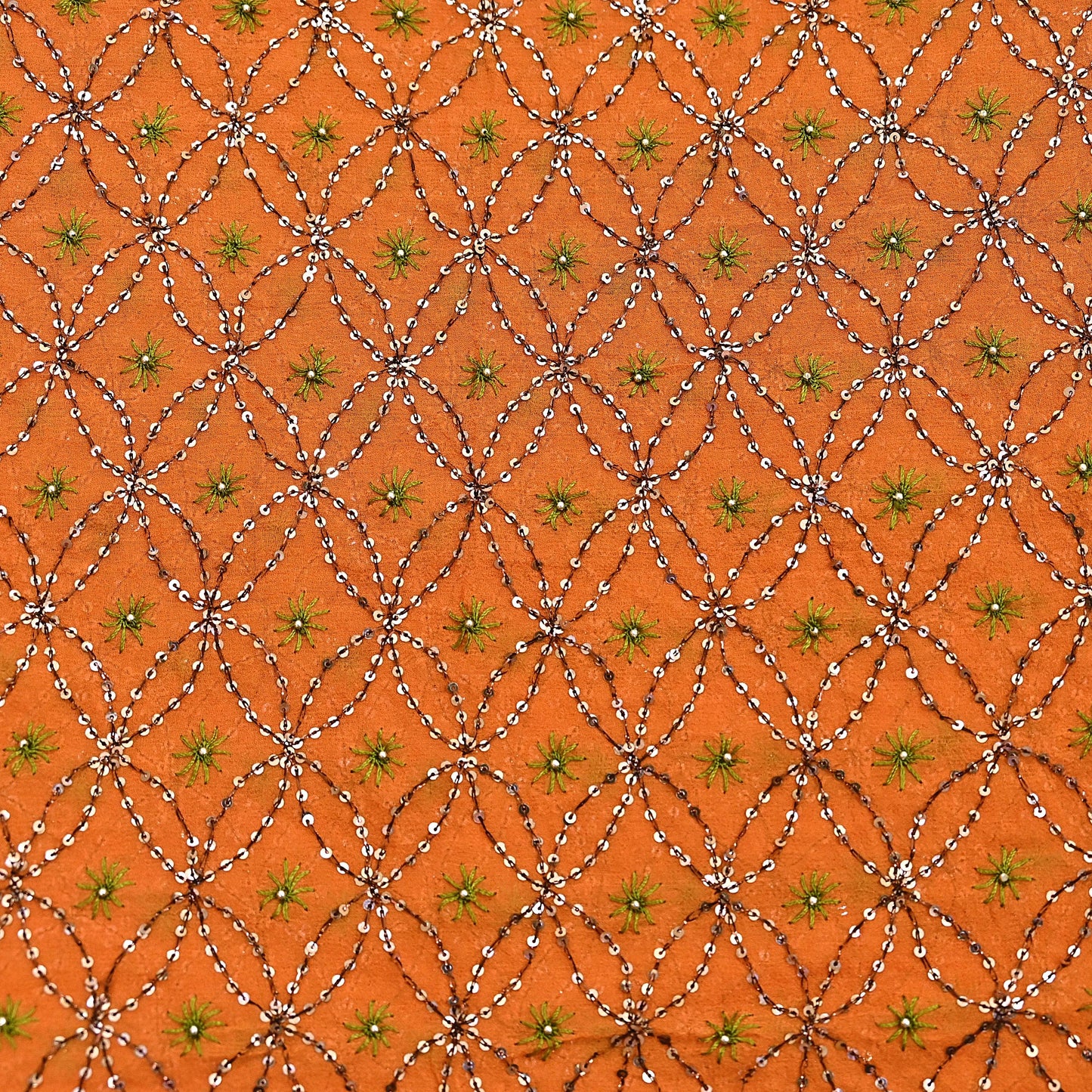 Indian Vintage Heavy Saffron Dupatta Pure Georgette Silk Long Stole Hand Embroidered Scarf Zardozi/Dabka Wedding red Hijab veil Boho