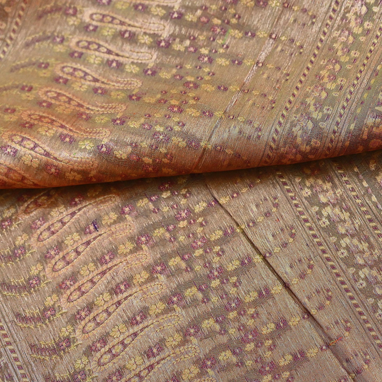 Indian Vintage Dupatta Orange Long Stole Pure Satin silk Woven Brocade Banarasi Scarves Veil Scarf Wrap Hippie Boho Soft Floral Zari