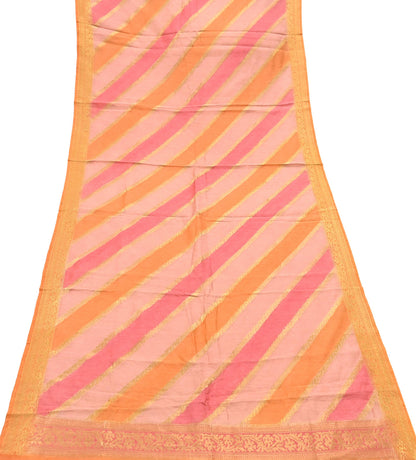 Indian Vintage Dupatta Long Stole Hand Woven Pure Chanderi Silk Scarves Veil Zari Soft Fringes Scarf Wrap Boho