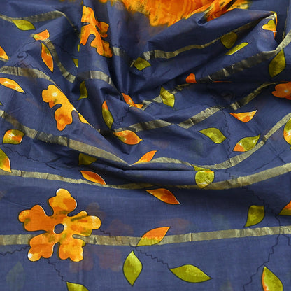 Indian Vintage Gray Saree Pure Cotton Printed Woven Sari Craft Soft Fabric 5Yd Sewing Sarong Wrap Boho Abstract Design