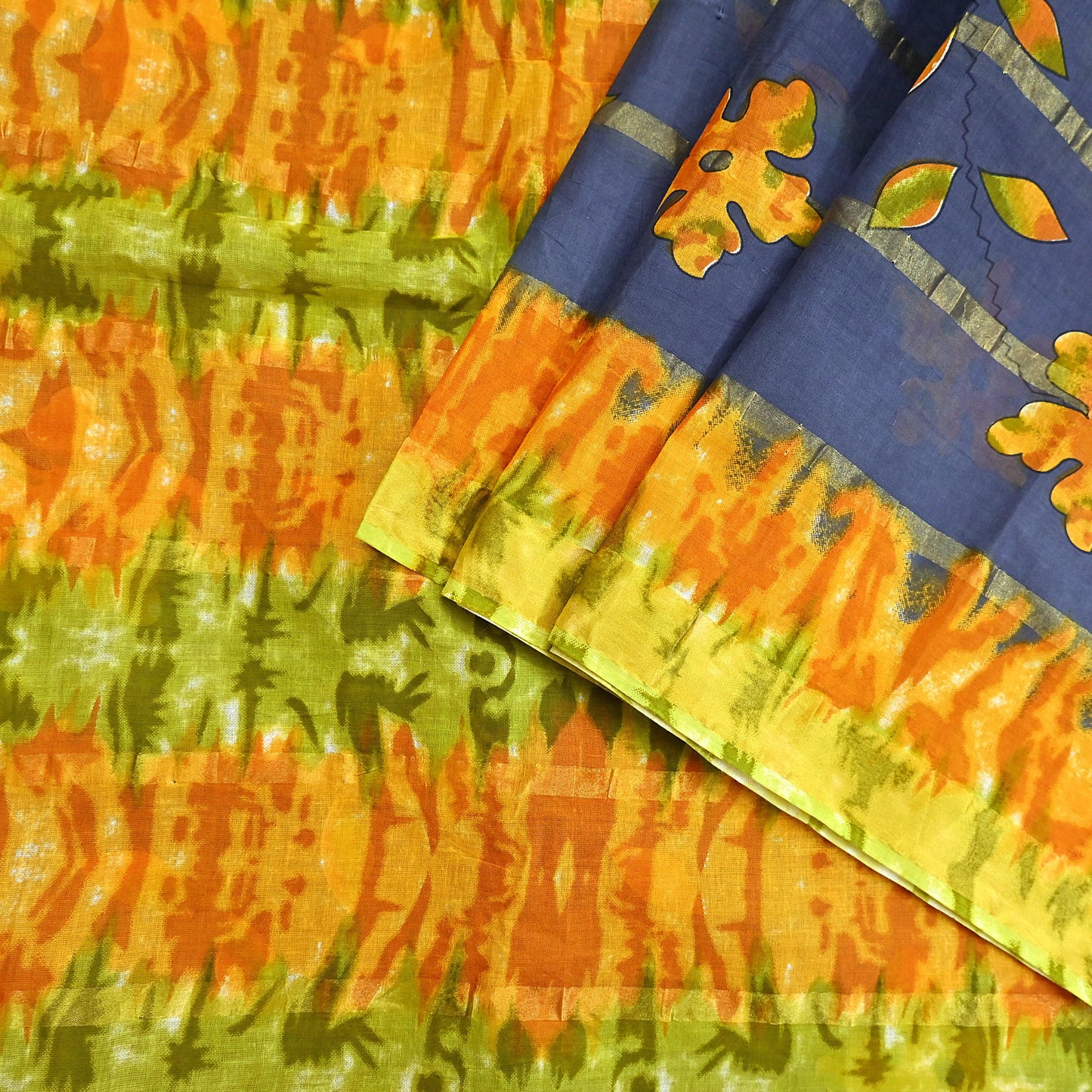 Indian Vintage Gray Saree Pure Cotton Printed Woven Sari Craft Soft Fabric 5Yd Sewing Sarong Wrap Boho Abstract Design