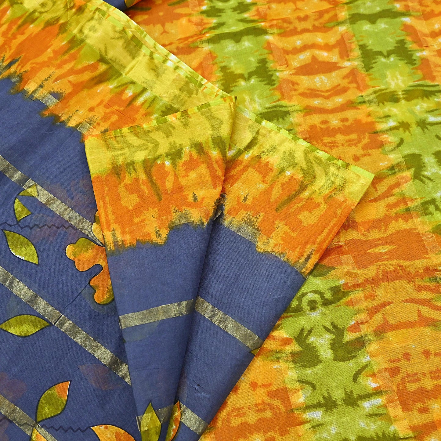 Indian Vintage Gray Saree Pure Cotton Printed Woven Sari Craft Soft Fabric 5Yd Sewing Sarong Wrap Boho Abstract Design