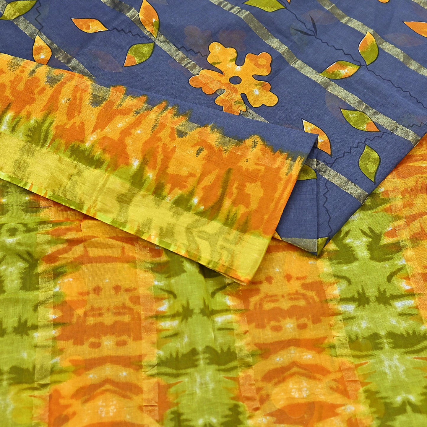 Indian Vintage Gray Saree Pure Cotton Printed Woven Sari Craft Soft Fabric 5Yd Sewing Sarong Wrap Boho Abstract Design