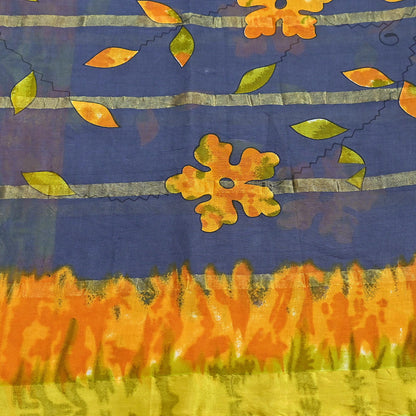 Indian Vintage Gray Saree Pure Cotton Printed Woven Sari Craft Soft Fabric 5Yd Sewing Sarong Wrap Boho Abstract Design