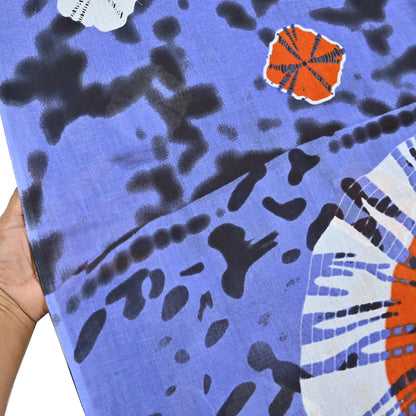 Indian Vintage Sari Purple & Black Pure Cotton Bandhani Printed Sarees Fabric 5yd Sewing Craft Fabric DressMaking Soft